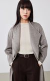 Side Button Long Wool Coat