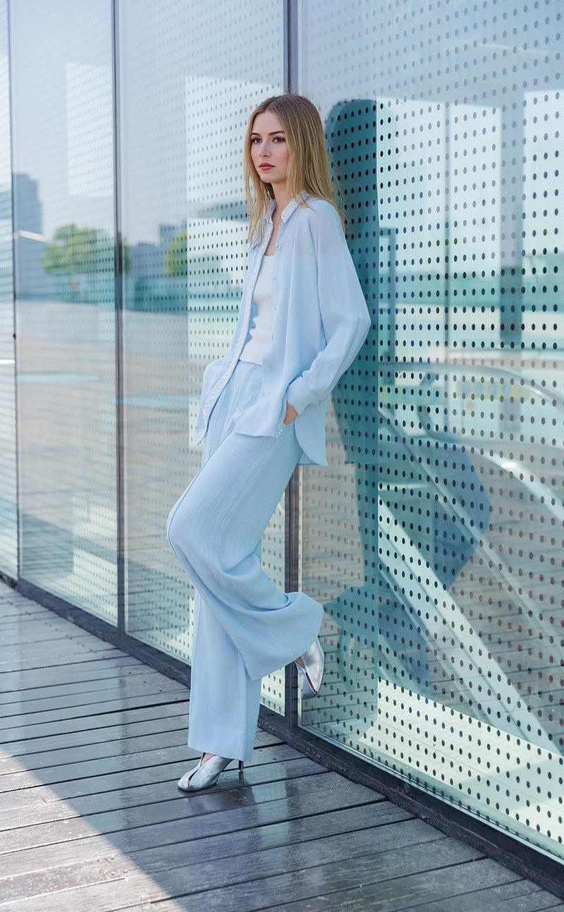 Embellishment Linen Pants