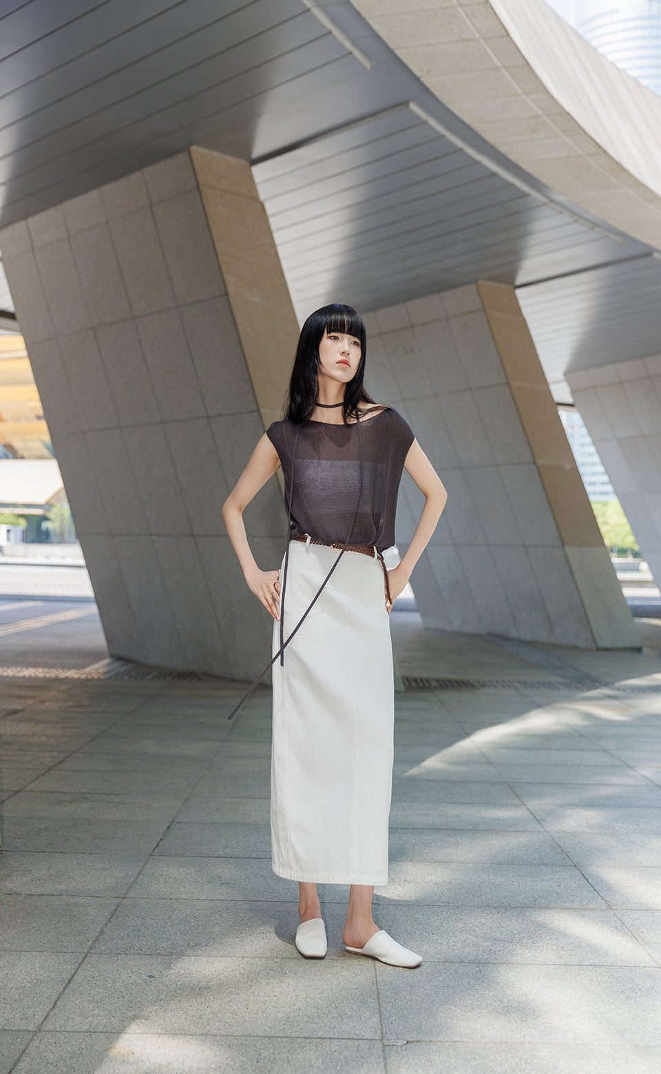 【COYSEIO】 SHIRRING MIDI SKIRT WHITE ♥2Colors SHIRRING MIDI SKIRT WHITE - coyseio