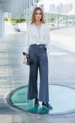 Pinstripe Wide Leg Pants