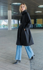 Belted Mock Neck Coat