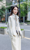 Mock Neck Drawstring Jacket