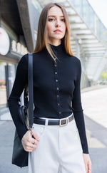 Mock Neck Cardigan