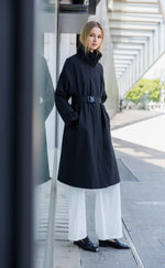 Belted Mock Neck Coat