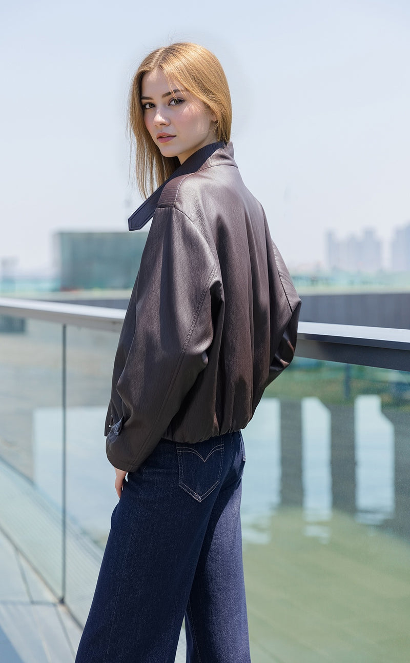 Double Breasted Leather Jacket