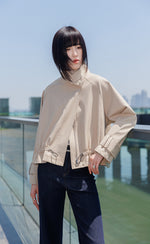 Mock Neck Drawstring Jacket