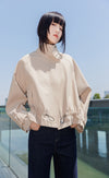 Mock Neck Drawstring Jacket