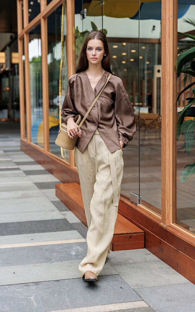 Belted Wide Leg Pants