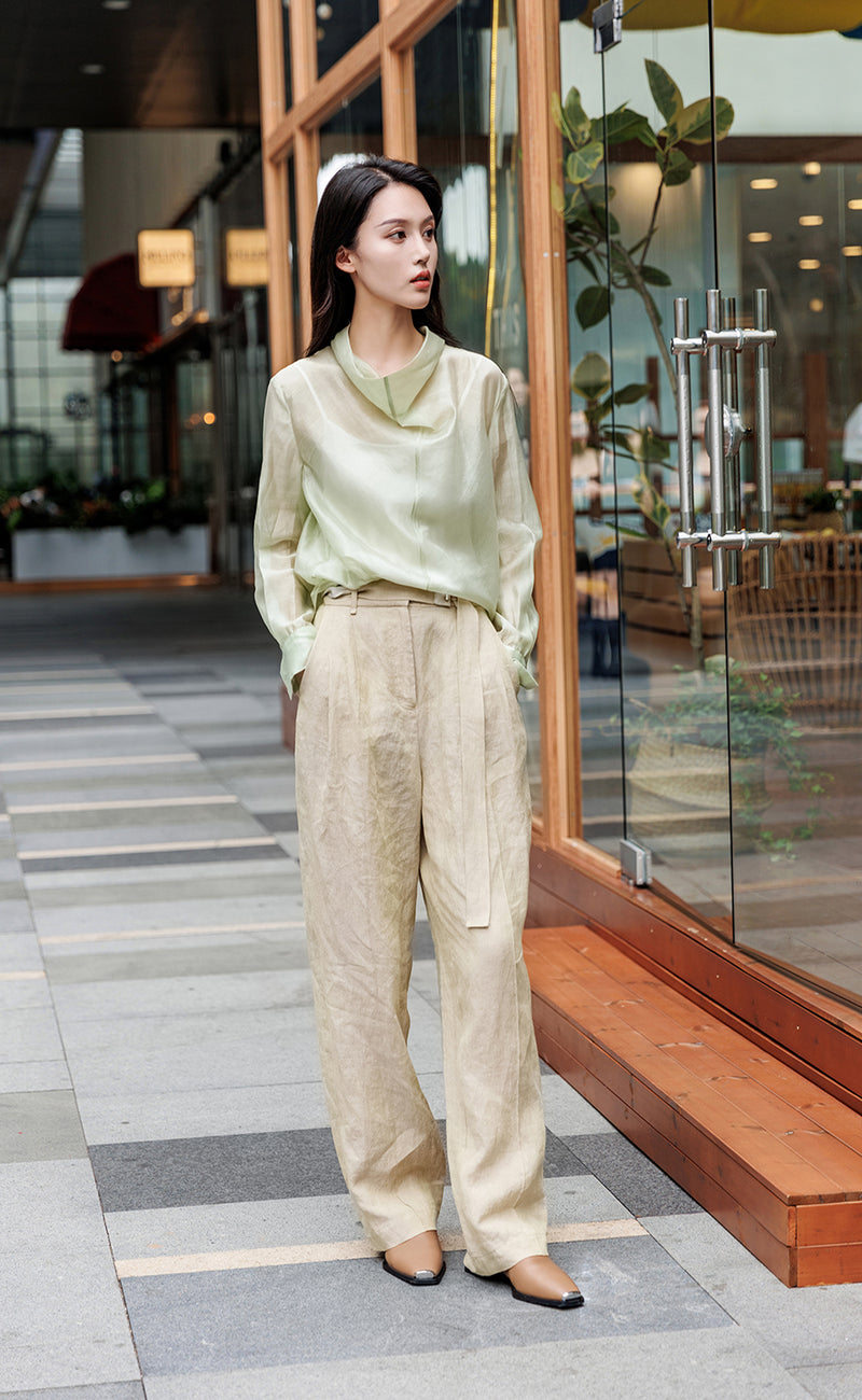 Belted Wide Leg Pants