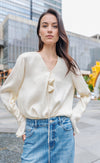 Flower Brooch Silk Blouses