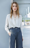 Pinstripe Wide Leg Pants