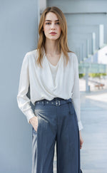 Pinstripe Wide Leg Pants