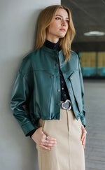 Fashion Pocket Leather Jacket