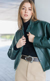 Fashion Pocket Leather Jacket