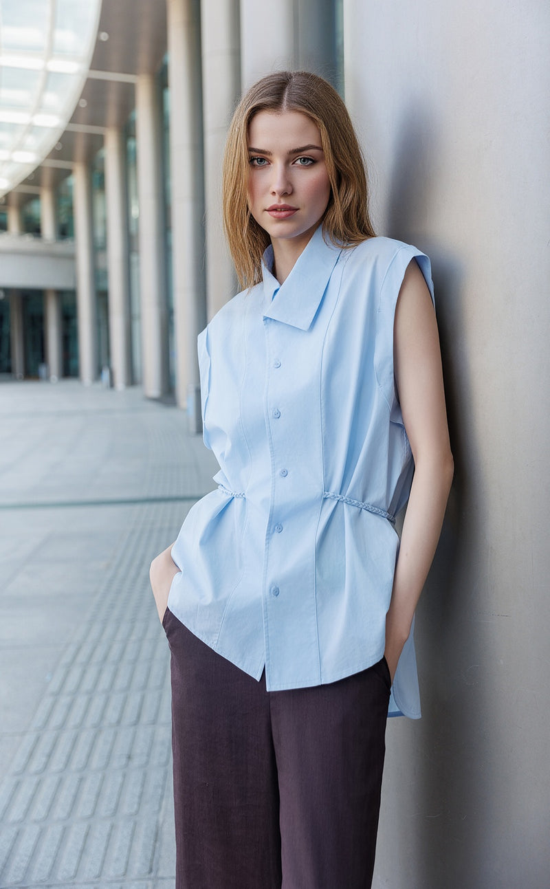 Sleeveless Tie Shirt