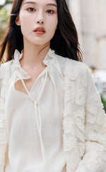 Ruffle Tie Front Blouse