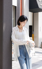 Roll Sleeve Sheer Shirt