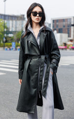 Vegan Leather Trench Coat