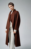 Belted Double Breast Alpaca Wool Coat