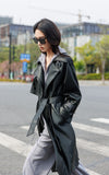 Vegan Leather Trench Coat