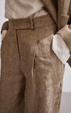 Pleated Wide Leg Linen Pants