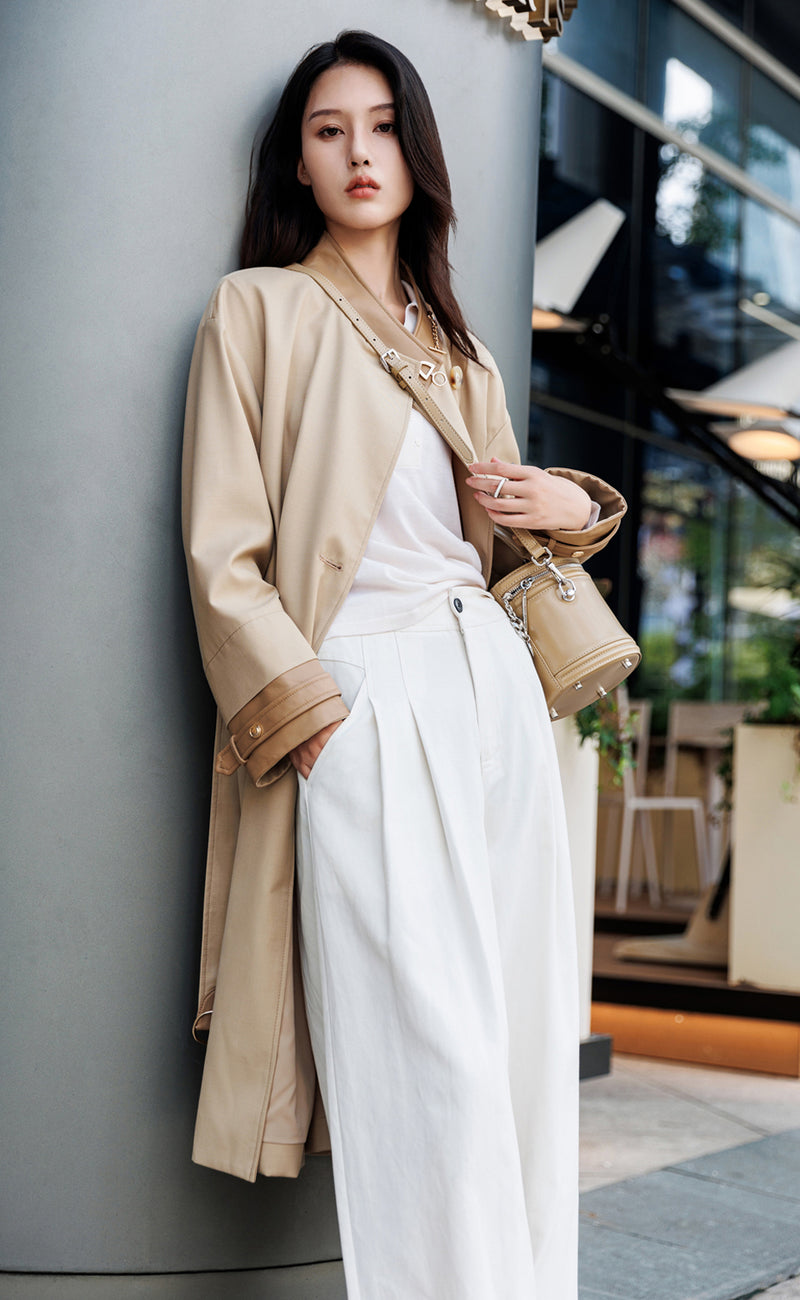 Gold Buckle Trench Coat