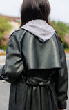 Vegan Leather Trench Coat