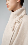 Knot Button Long Wool Coat