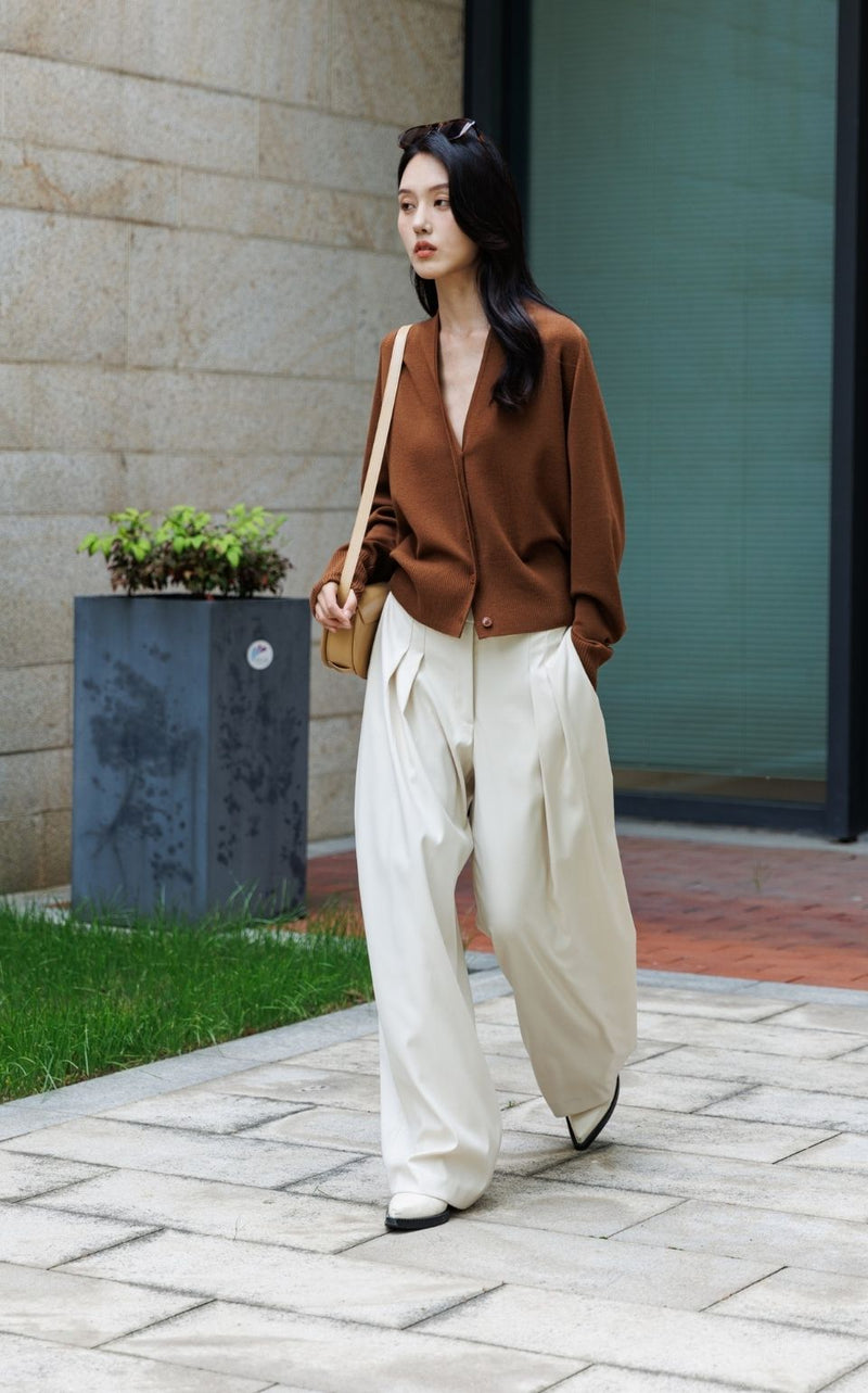 Double Waist Wide Leg Pants