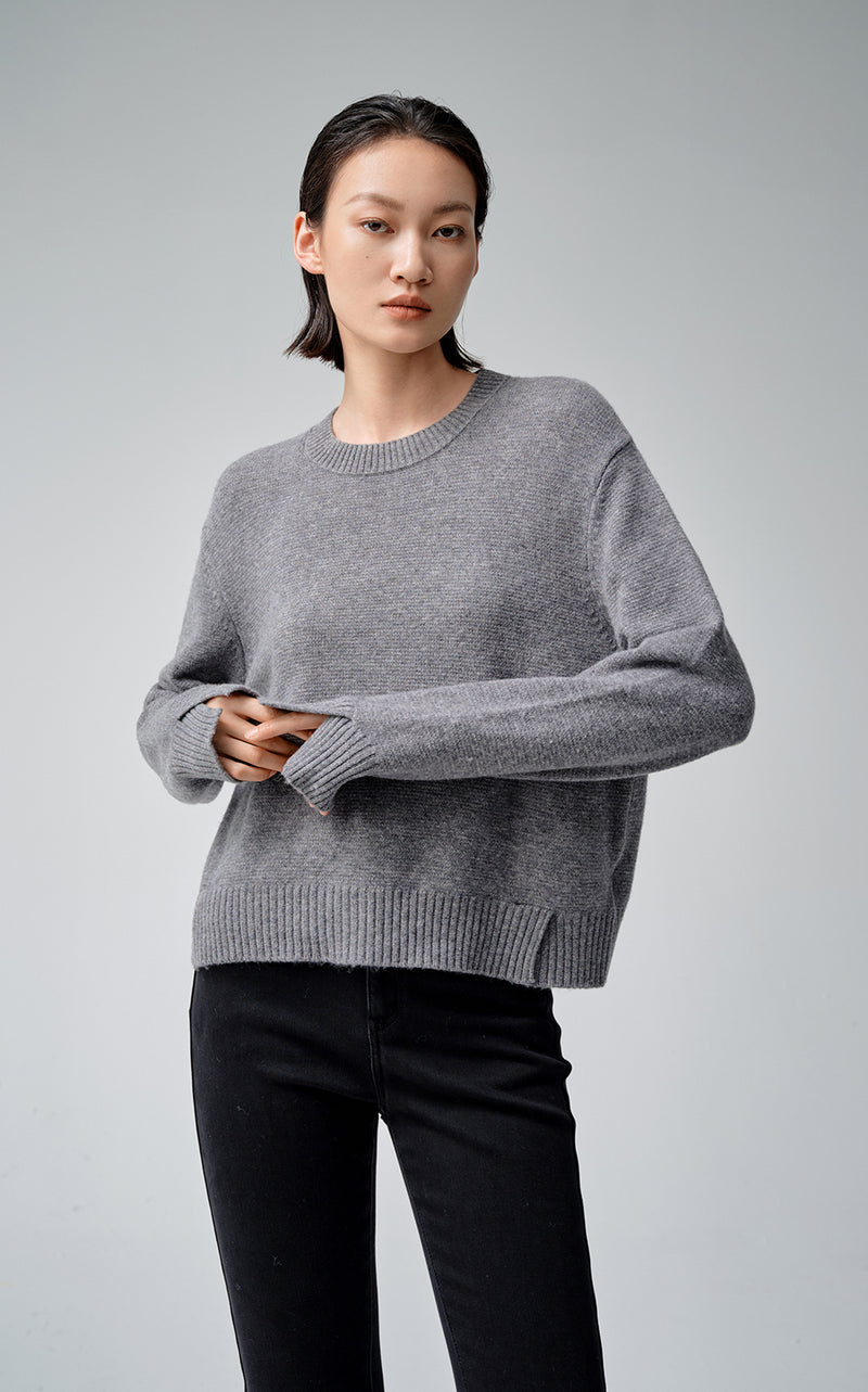 Front Split Cashmere Sweater