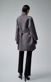 Side Buckle Belted Wrap Coat