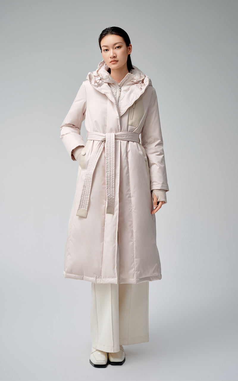 Fashion Placket Long Down Coat