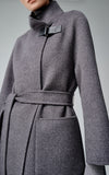 Side Buckle Belted Wrap Coat