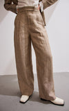 Pleated Wide Leg Linen Pants