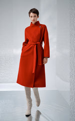 Side Button Long Wool Coat