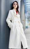 Mock Neck Double Breasted Trench Coat