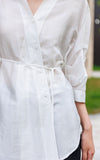 Belted Satin Shirt