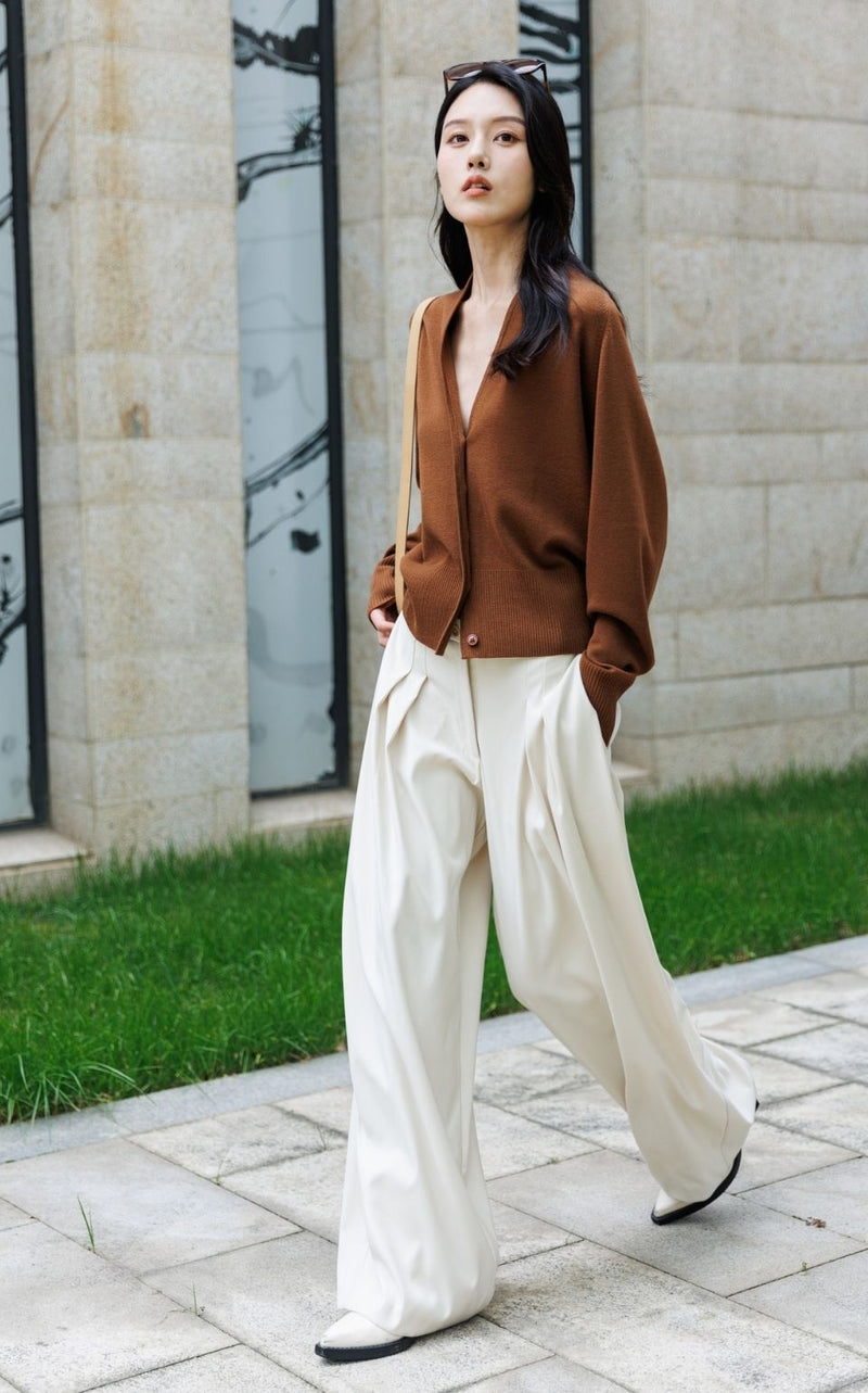 Double Waist Wide Leg Pants