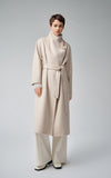 Knot Button Long Wool Coat